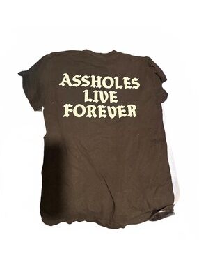 Black 'Assholes Live Forever' Graphic T-Shirt Small